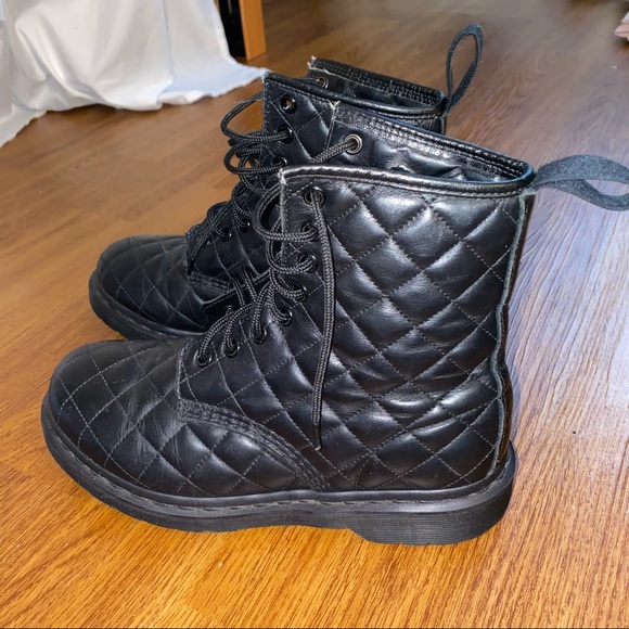 Dr. Martens Black Quilted Combat Boots - Picture 1 of 6